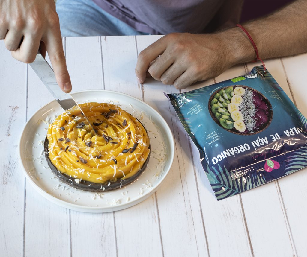 Cheesecake Crudivegano De Açaí Y Mango